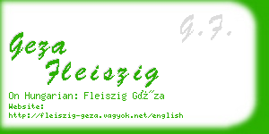 geza fleiszig business card